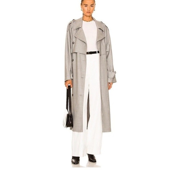 Toteme Wide Leg Trousers Suit Pants Bone Linen /viscose